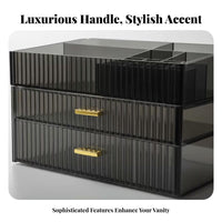 Lidded Cosmetic Case with Drawers particleproof Makeup Organizer Large Capacity