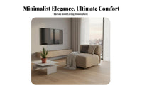 Minimalist Design Deep-Seat Straight Sofa Small Space accommodating Living Room Furnishing Textured Fabric Couch Plush Cushions for Apartment Dwellers, Homeowners, Lounge Area, Bedroom, film viewing evenings, Playroom