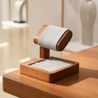 Watch Stand Valet Tray Padded Watch Display with Space-Saving Tray for Dresser, Counter