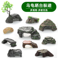 Resin Reptile Hide and Basking Platform for Aquarium and Terrarium