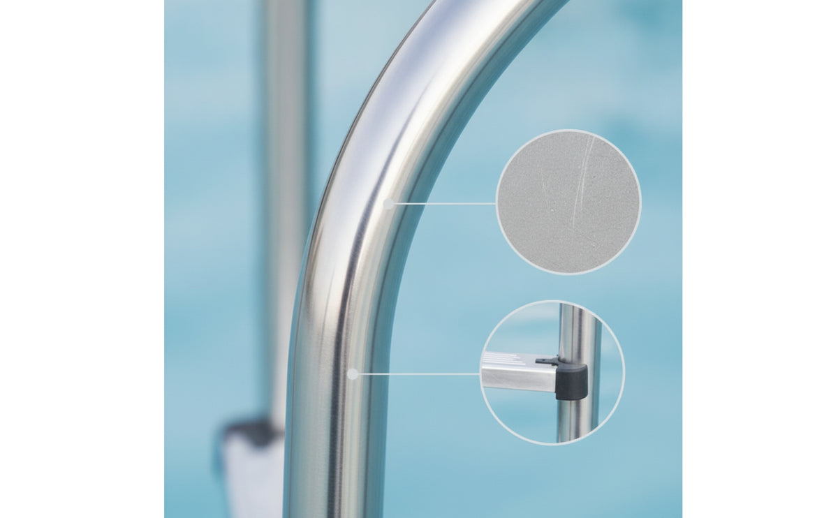 Pool Ladder with Handrails Stainless Steel Pool Ladder with Handrail 4-Step for Backyard Pools
