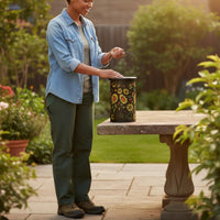 Floral Lantern Vintage Design Hanging Solar Lantern LED for Garden, Yard