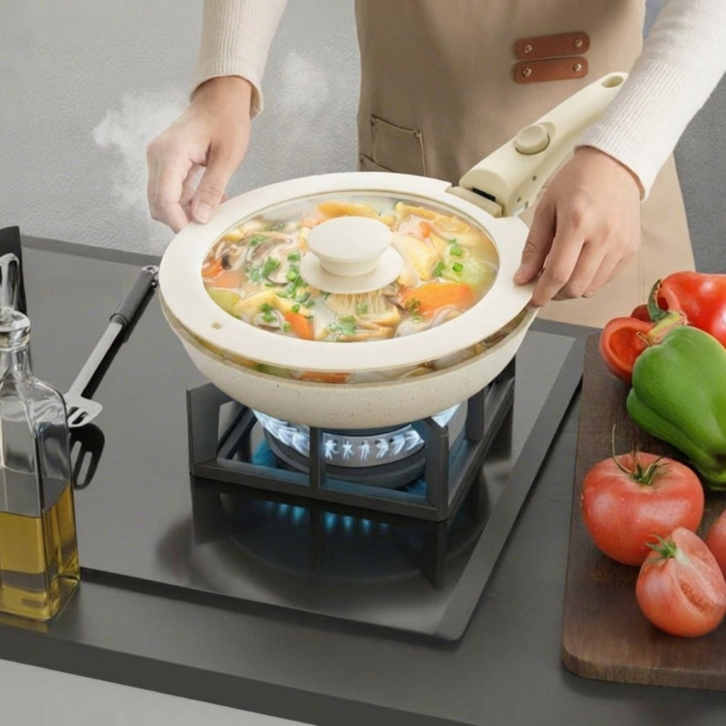 Pan Lid and Frying Pan Lid Set of 3, Universal Saucepan Lid and Pot Lid with Food Grade Silicone, Tempered Glass with Steam Vent