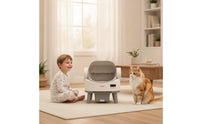 Compact Smart Self-Cleaning Cat Litter Box Raised Self-Cleaning Cat Litter Box for Apartments, Living Room