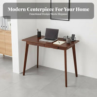 Small Space Friendly Writing Desk with Drawers Compact Design Writing Desk with 2 Drawers Multifunctional Study Table Easy to Assemble for Students, Teenagers, Teens, Bedroom, Dorm Room