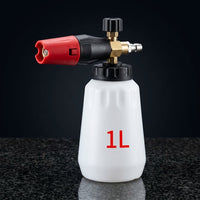 Hose Connector with Foam Sprayer for Car Cleaning, Car Wash Kit with Pressure Washer Gun and Foam Lance, Detailing Set with Brass Fittings, 1pc
