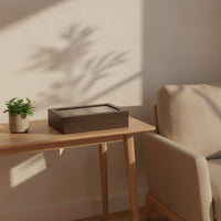 Watch Display Case with Glass Lid Woodwatch with Textured Finish Display Case Luxury for Collectors, Dresser, Closet