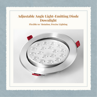 Adjustable LED Recessed Ceiling Light, Dimmable, Anti-Glare