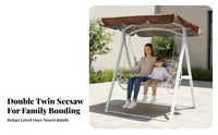European Design Freestanding 2-Person Swing Heavy Duty 2-Person Glider Chair Stable Construction Outdoor Furniture Effortless Gliding Motion for Children, Homeowners, Garden, Balcony, Backyard, Porch