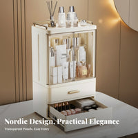 Clear Cosmetic Case with Drawers debrisproof cosmetic organizer Multi-Compartment