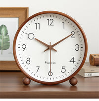 Vintage Wooden Table Clock with Silent Sweep Movement