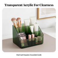Multi-Compartment Clear organizer Tiered Compartments Cosmetic Organizer for Vanity