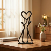 Iron Art Sculpture Hand-Forged Couple Figurine Modern for Couples