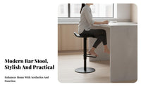Adjustable Rotating Stool with Backrest Light Luxury Design Adjustable Pedestal Stool Padded Seat Built-in Footrest for Adults