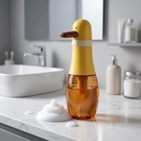 Duck-Shaped Foaming Soap Dispenser Press-Style Foaming Hand Soap Dispenser Countertop Transparent for Children, Toddlers, Bathroom, Kitchen