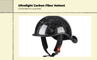 Lightweight carbon fiber half helmet