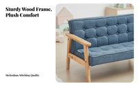 Upholstered Two-Seater child's Bench sturdy Wood Frame kids' Furniture