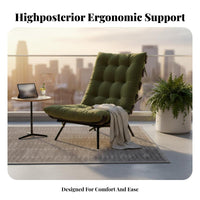 Retro Design Tufted High-Back Lounger Mid-Century-Century Design Lounge Chair Comfortable Cushion Home Seating Sturdy Frame for Readers, Homeowners, Interior Decorators, Balcony, Reading Nook, Living Room, Bedroom