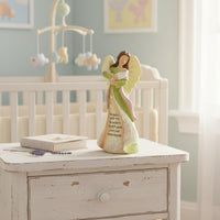 Sentimental Gift Mother and Child Angel Statue Delicate Craftsmanship Mother Angel Sculpture Elegant Design Hand-Painted for New Mothers, Nursery, Bedroom