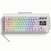 Mechanical Keyboard with Rotary Knobs Customizable Keyboard with Display Keys Compact for Streamers, Participants