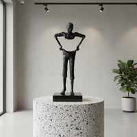 Metal Sculpture Minimalist Style Abstract Metal Figurine Artisanal Appearance Abstract Figure Statue for Office