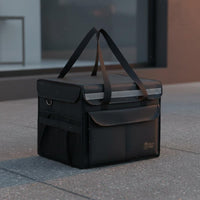 Large Insulated Food Delivery Bag Multiple Compartments Stackable Food Transport Box Foldable Insulated Grocery Bag for Car Trunk