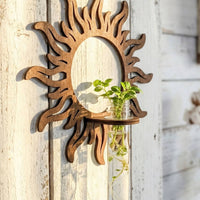 Sun Wall Planter Space-Saving Radiant Plant Shelf Natural Border for Living Room