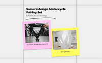 Black sport bike fairings, full coverage