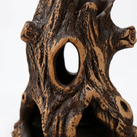 Ceramic Hideout Aquarium Caves and Hides, Vertical Hollow Tree Trunk Hideout for Aquatic Pets