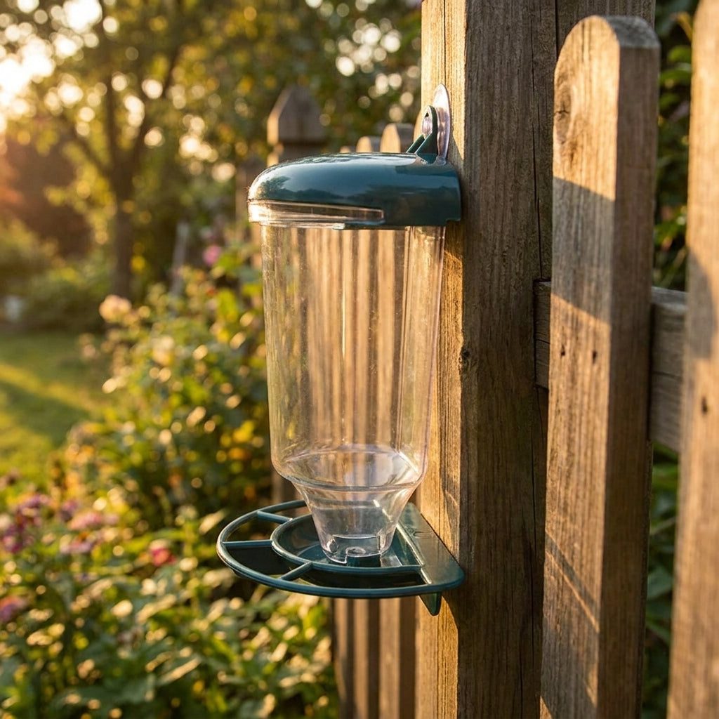 Pet Bird Feeder Outdoor Window Mount Tube Feeder, Removable Roof Design for Garden Ornament for Outdoor Bird Watching and Observation