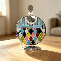 Dessert Stand with Mirrored Finish Compact Pedestal Holder Ornate for Hosts