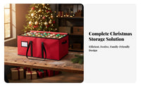 Space-Saving Christmas Ornament Storage Box Sturdy Handles Ornament Organizer with Dividers Dustproof Bauble Storage Container Water-Resistant for Homeowners, Families, Closet, Under Bed, Garage, Basement