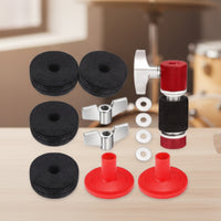 13 Pieces Replacement Hi-Hat Clutch Kit Knurled Hi-Hat Clutch with Felts Standard Cymbal Felt Sturdy for Drummers, Stage, Rehearsal Rooms, Practice Rigs