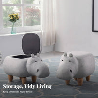 Hippo-Shaped Footrest Multi-Functional Footstool Sturdy Construction for Parents