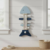 Wooden Marine Skeleton Thermometer Vintage Look Coastal Wall Decor Handmade