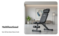 Heavy Duty Construction Adjustable Weight Bench Non-Slip Feet Fitness Equipment High-Density Foam Padding Exercise Chair Ergonomic Design for Men, Home Gym