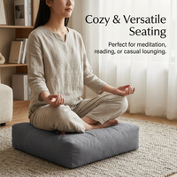 Tufted Floor Cushion, Large Seat Cushion, Living Room Pouffe Cushion, Japanese Floor Pillow, Meditat - Image 4