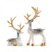 Deer Figurines with Antlers Sculpted Deer Figurines Elegant for Shelf
