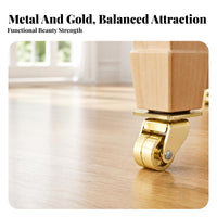 Gold-Colored Vertical Piano Swivel Caster Polished Vertical Piano Caster Rectangular Mounting Plate Instrument Hardware Metal