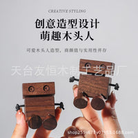 Creative Wooden Leg-Shaking Figurine Car Ornament with Aroma Diffuser