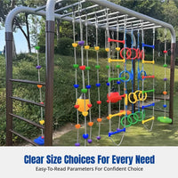 Children's Playground Climbing Frame, Adjustable Ladder, Hanging Seat Rings, Sensory Integration Training, Outdoor Activity