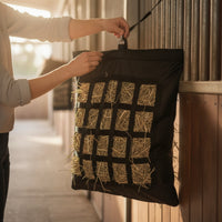 Hanging Hay Feeder Bag Heavy-Duty Slow Feed Hay Bag with Mesh Front for Horses, Equestrians, Stable, Stall, Horse Trailer