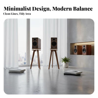 Stable Design Bookshelf Speaker Floor Stand Anti-Vibration Wooden Speaker Stand Non-Slip Feet Solid Wood High-Fidelity Rack for Audiophiles, Home Theater Enthusiasts, Listening Room