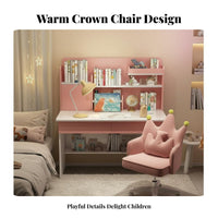 Kids Desk and Chair Set Spacious Desktop children's Writing Table with Chair Sturdy Homework Desk with Bookshelf for Girls, Boys, Bedroom, Home