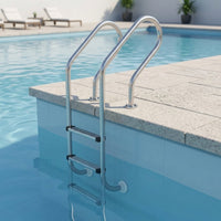 2-Step Pool Ladder Stainless Steel Pool Ladder with Handrails No-Tools for Homeowners, Above-Ground Pools
