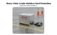 Large Capacity Stainless Steel Fire Sand Box Moisture-Proof Raised Bottom Fire Fighting Sandbox Sturdy Handles Emergency Sand Bin Brushed Surface for Gas Station Personnel, Property Managers, Construction Sites, Warehouses, Public Buildings