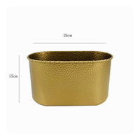 Modern Minimalist Rectangular Metal Flower Pot Luxury Feel Hammered Metal Planter Multi-Purpose Oblong Decorative Vase for Florists, Home Decorators, Living Room, Tabletop, Wedding, Office