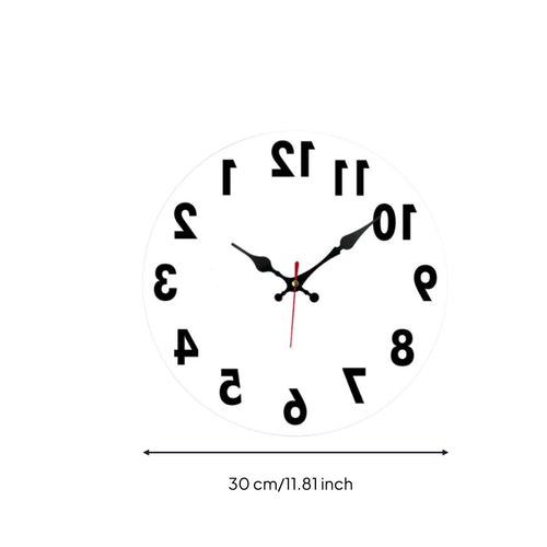 Counterclockwise Timepiece Decorative Counterclockwise Clock Easy reading Home Decor for Living Room, Office