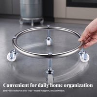 Gas Cylinder Stand with Wheels | Heavy-Duty Stainless Steel Frame, Thickened Wear-Resistant Structure, Gas Cylinder Trolley, for Kitchen