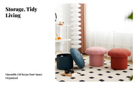 Mushroom-Shaped Seat With Storage Function Mushroom Ottoman Multi-Functional